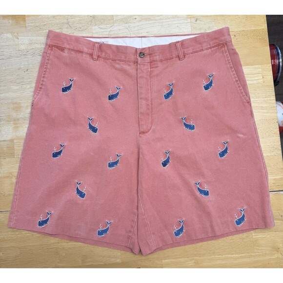 Murray's Toggery Chino Shorts Whale Nantucket Red Vintage Preppy Nautical 40 EUC - Picture 2 of 13